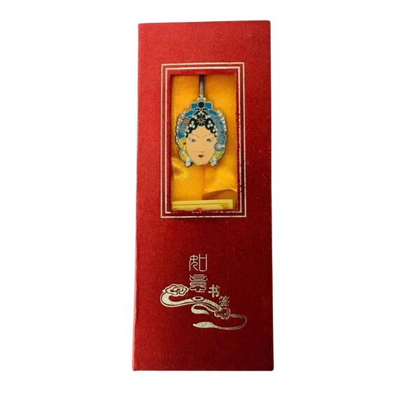 Metal Bookmark Peking Opera Face Design - Picture 1 of 3